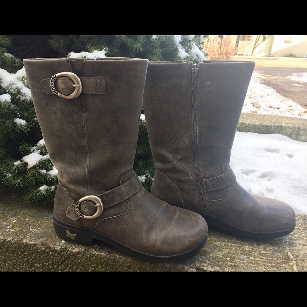 Alegria Boots Brown Zip Up Size 38